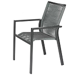 Стул темно-серый с высокой плетеной спинкой и сиденьем Braided Strength варинант исполнения - 6 | Loft Concept в Саратове