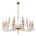 Люстра с 18-ю лампочками и изогнутыми прозрачными элементами из стекла Twisted Glass Candles Chandelier варинант исполнения - 2 | Loft Concept в Саратове