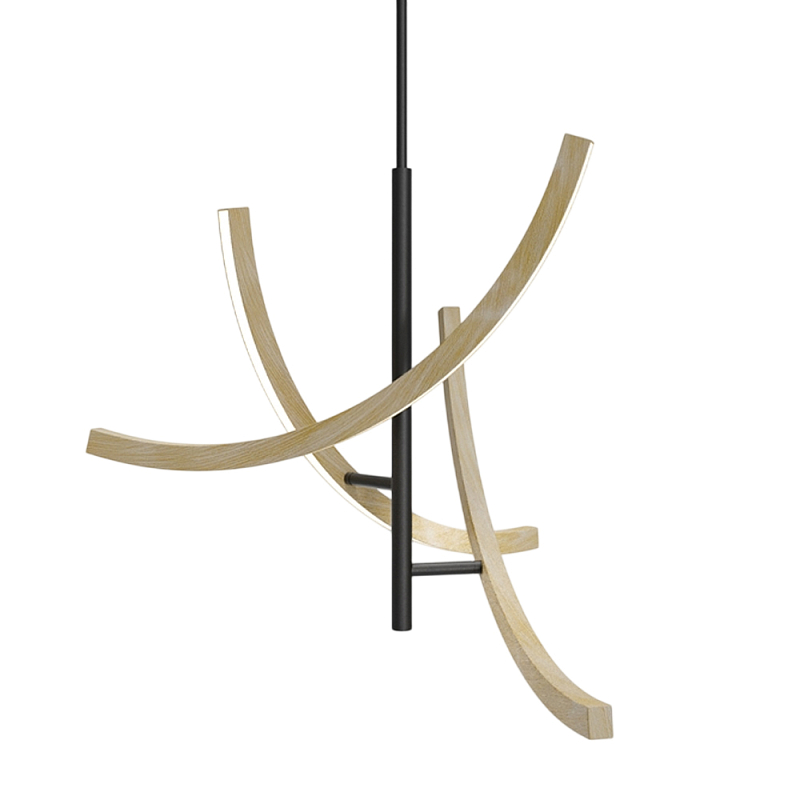 Подвесной светильник Wabi Черный Древесина в Саратове | Loft Concept 