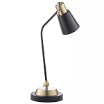 Настольная лампа с наклонным корпусом и подвижным плафоном в сочетании золотистого и чёрного цвета Work Surface Light варинант исполнения - 3 | Loft Concept в Саратове