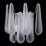 Бра с подвесками из рифленного стекла в форме капель на основании цвета хром Textured Glass варинант исполнения - 4 | Loft Concept в Саратове