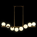 Люстра на штанге с 8-ю белыми шарообразными плафонами Bubble Chandelier варинант исполнения - 1 | Loft Concept в Саратове