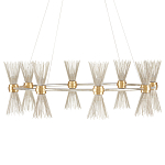 Люстра круглая с фактурными абажурами из тонких металлических палочек Wild Thorns варинант исполнения - 2 | Loft Concept в Саратове