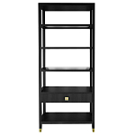 Стеллаж Elsa Dreams Black со стеклянными полками и ящиком варинант исполнения - 7 | Loft Concept в Саратове