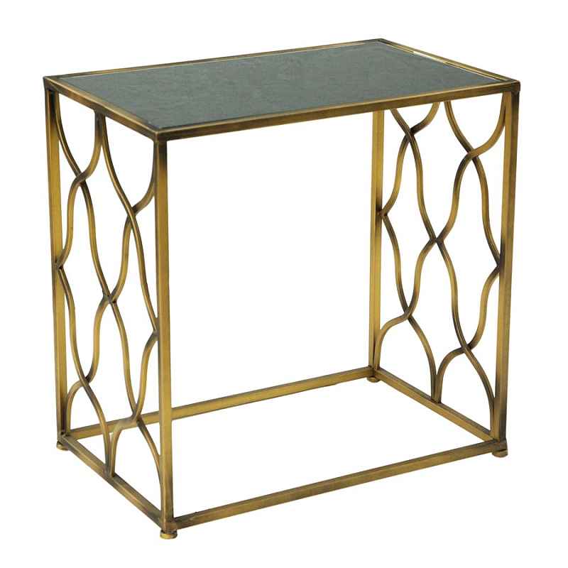 Консоль Golden Broken Rhombuses Золотой Черный в Саратове | Loft Concept 