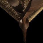 Стул из Ореха с плетеным сидением Kronos Dining Chair Brown варинант исполнения - 4 | Loft Concept в Саратове