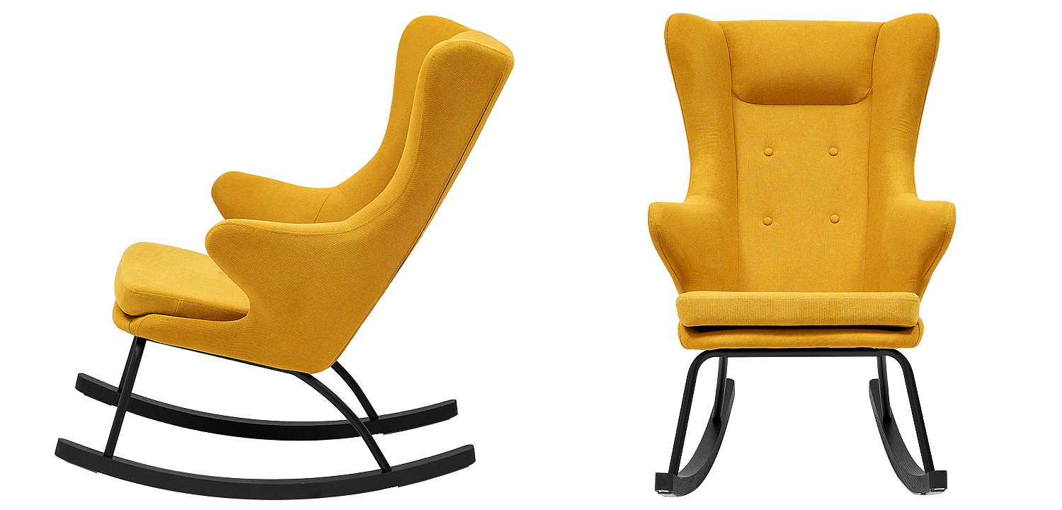 Rocking chair DORIA YELLOW Кресло-Качалка Желтое Rocking chair DORIA YELLOW Кресло-Качалка Желтое - Loft-Concept в Саратове