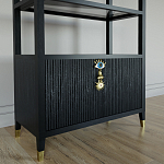 Стеллаж со стеклянными полками Elsa Dreams Black варинант исполнения - 4 | Loft Concept в Саратове