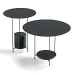 Дизайнерский круглый кофейный стол из металла с мраморным декором PANNA COTTA Coffee Table варинант исполнения - 8 | Loft Concept в Саратове