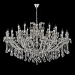 Люстра подвесная двухъярусная с 30-ю лампочками и прозрачными хрустальными подвесками на хромированном основании Crystal lamps варинант исполнения - 2 | Loft Concept в Саратове