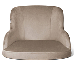 Барный стул со спинкой и подлокотниками на 4-х деревянных ножках Бежевый Велюр Ava Charm варинант исполнения - 2 | Loft Concept в Саратове