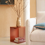 Оранжевый приставной стол из металла Lattice варинант исполнения - 7 | Loft Concept в Саратове