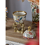 Шкатулка в форме яйца на величественных львах из фарфора с бронзовыми элементами Eden Garden варинант исполнения - 6 | Loft Concept в Саратове