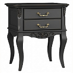 Тумба прикроватная черная из массива бука в стиле прованс Black Provence варинант исполнения - 3 | Loft Concept в Саратове