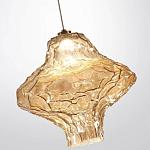 Подвесной светильник с плафоном из фактурного светло-янтарного стекла Light Ensemble варинант исполнения - 9 | Loft Concept в Саратове