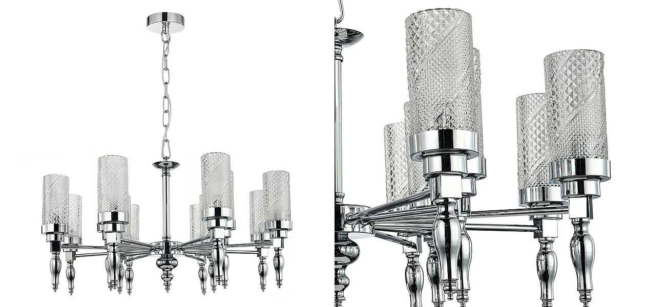 Люстра цвета хром Balusters D70 см Люстра цвета хром Balusters D70 см - Loft-Concept в Саратове