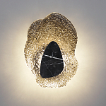 Бра с волнообразным стеклянным плафоном и вставкой из мрамора Liquid Stone варинант исполнения - 13 | Loft Concept в Саратове