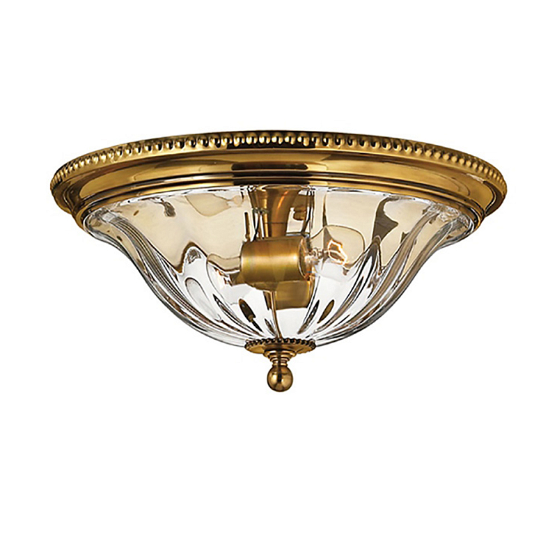 Потолочный светильник цвета латунь с прозрачным плафоном в форме чаши Hinkley Латунь Прозрачное Стекло в Саратове | Loft Concept 