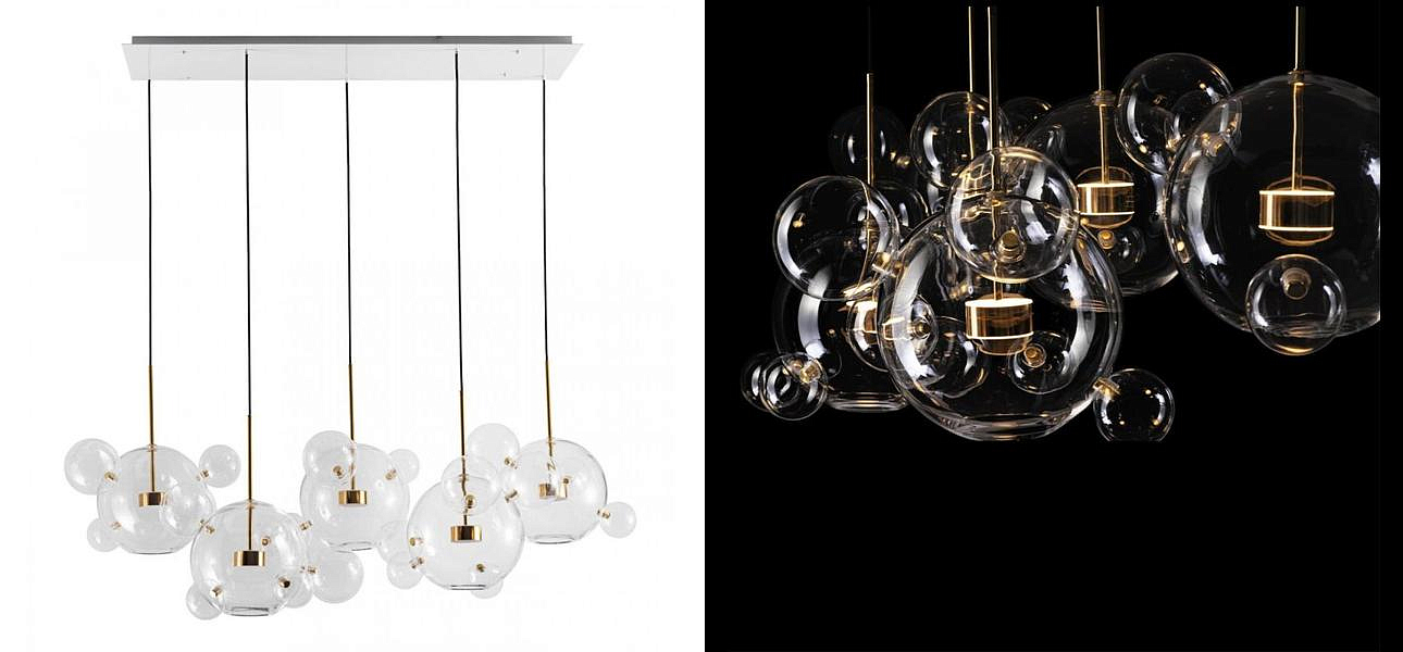 Линейный Светодиодный Светильник Giopato & Coombes Bubble Chandelier Linear Circle 5 плафонов Линейный Светодиодный Светильник Giopato & Coombes Bubble Chandelier Linear Circle 5 плафонов - Loft-Concept в Саратове