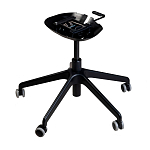 Стул с мягкой синей обивкой из велюра и подъемно-поворотным механизмом на черных колесиках Harper Blue варинант исполнения - 4 | Loft Concept в Саратове