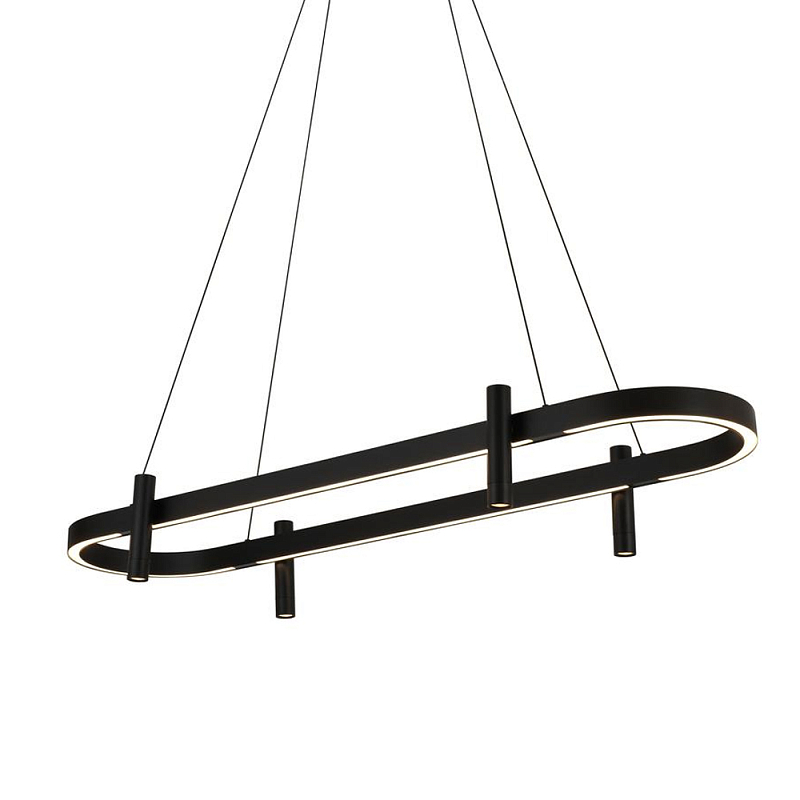 Люстра подвесная овальная черная Black Light Fixtures Черный Люстра подвесная овальная черная Black Light Fixtures Черный в Саратове | Loft Concept
