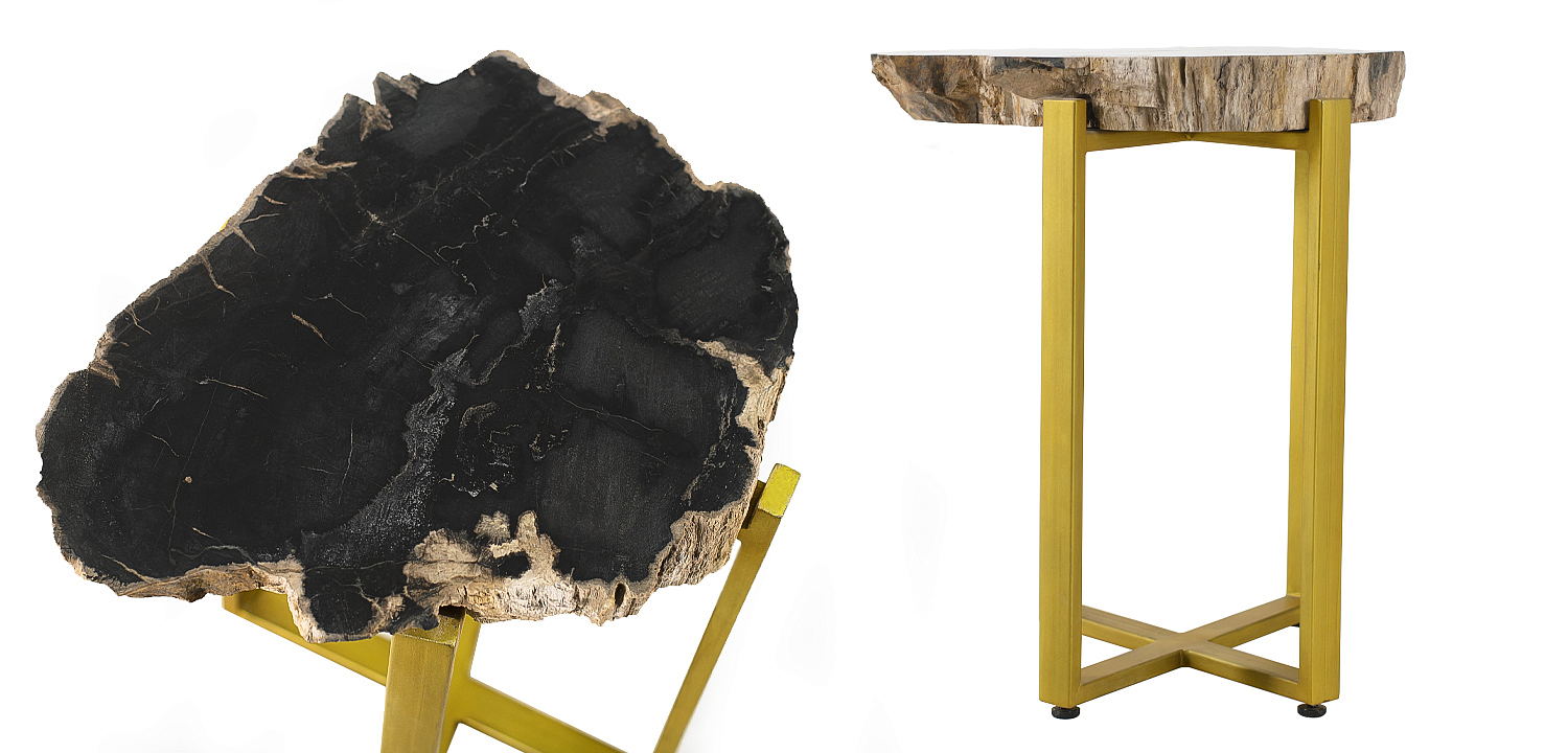 PETRIFIED WOOD COFFEETABLE GOLD S Окаменелое дерево PETRIFIED WOOD COFFEETABLE GOLD S Окаменелое дерево - Loft-Concept в Саратове