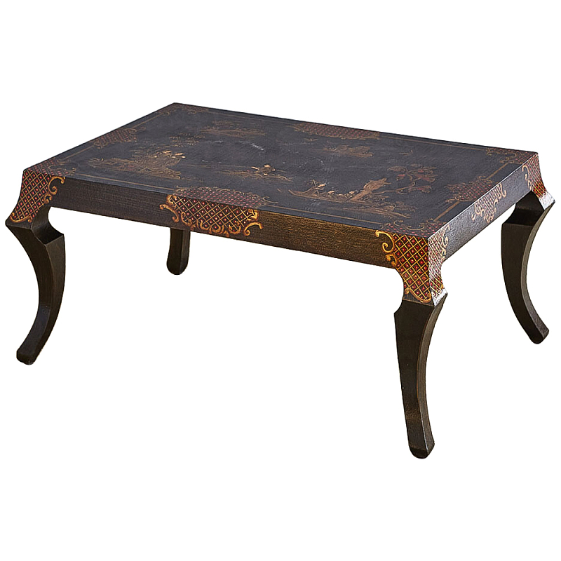 Кофейный стол в стиле Шинуазри ручная роспись Chinoiserie Collection Coffee Table Коричневый Красный Золотой Кофейный стол в стиле Шинуазри ручная роспись Chinoiserie Collection Coffee Table Коричневый Красный Золотой в Саратове | Loft Concept