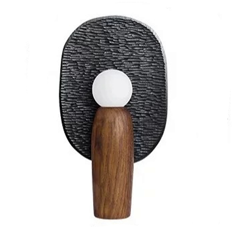 Настольная лампа из дерева Decorative Wooden Lamp Черный Коричневый в Саратове | Loft Concept 