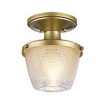 Потолочный светильник для ванных комнат с плафоном из прессованного фактурного стекла Quoizel варинант исполнения - 6 | Loft Concept в Саратове