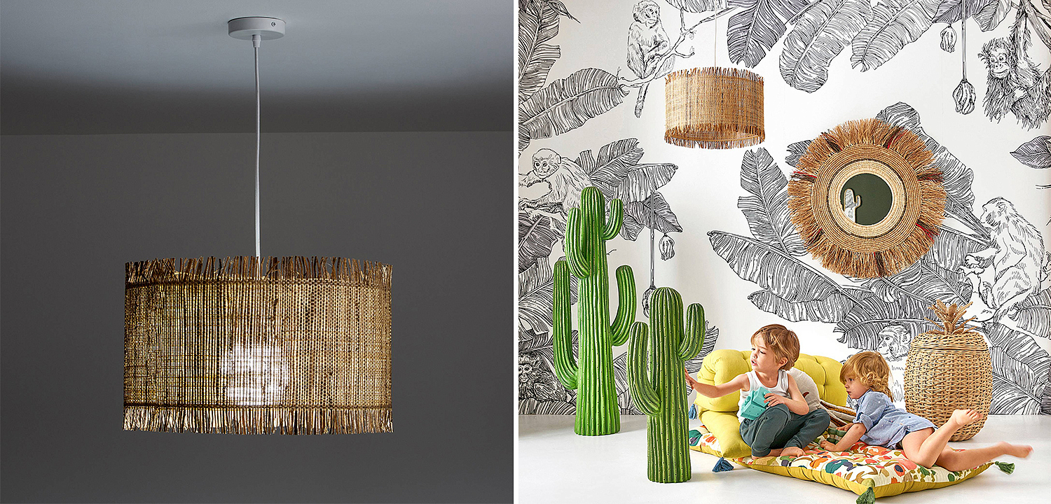 Подвесной светильник Wicker Raffia Hanging lamp Подвесной светильник Wicker Raffia Hanging lamp - Loft-Concept в Саратове