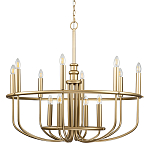  Люстра круглая двухъярусная цвета латунь с 12-ю лампами Kichler варинант исполнения - 1 | Loft Concept в Саратове