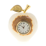 Часы настольные в виде яблока из натурального камня Оникс Stone Clock варинант исполнения - 5 | Loft Concept в Саратове