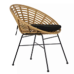 Стул круглый с ротанговым плетением Round Wicker Stool варинант исполнения - 1 | Loft Concept в Саратове