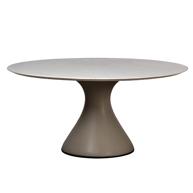 Стол обеденный круглый мраморный на бежевом основании Valedmir  в Саратове | Loft Concept 
