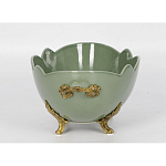 Чаша зеленого цвета из фарфора с волнообразным краем Eden Garden porcelain and bronze варинант исполнения - 2 | Loft Concept в Саратове