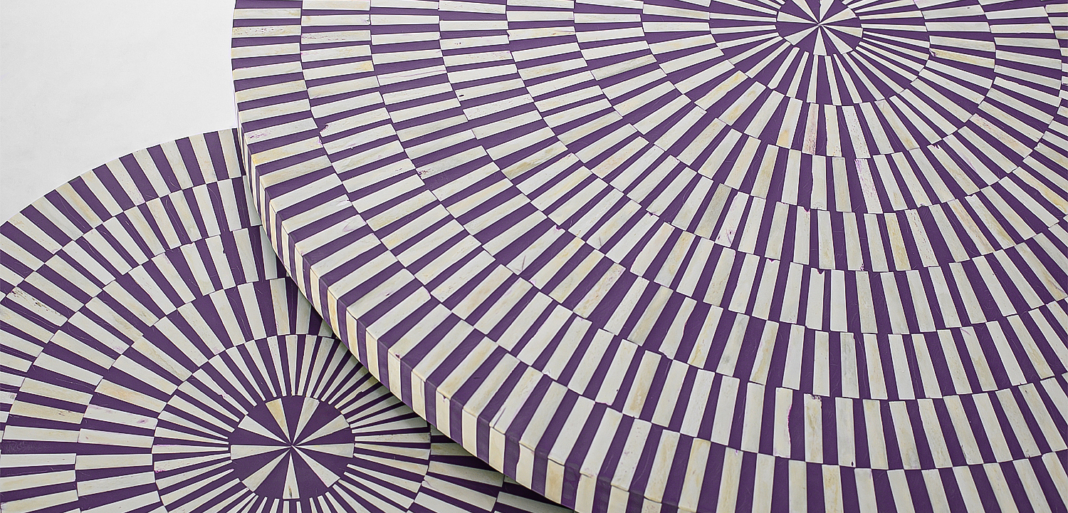 Комплект столиков Bone Inlay Round Violet Комплект столиков Bone Inlay Round Violet - Loft-Concept в Саратове
