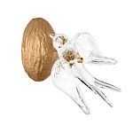 Бра с прозрачной стеклянной фигуркой птички Serip Voa варинант исполнения - 1 | Loft Concept в Саратове