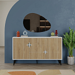 Комод с 3-мя дверцами и выдвижным ящиком цвета светлый дуб SPARK CONSOLE WHITE варинант исполнения - 1 | Loft Concept в Саратове