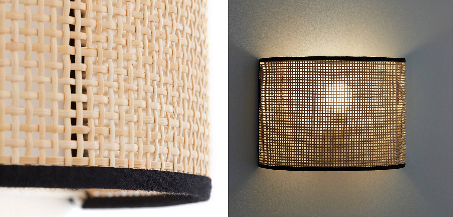 Бра Ottar Wicker Bamboo Cane beige black Бра Ottar Wicker Bamboo Cane beige black - Loft-Concept в Саратове