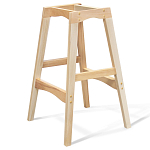 Барный стул со спинкой на 4-х деревянных ножках Оранжевый Велюр Ava Charm варинант исполнения - 4 | Loft Concept в Саратове