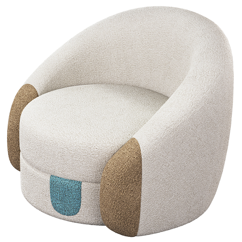 Дизайнерское Кресло Undina Молочный Песочный Голубой в Саратове | Loft Concept 