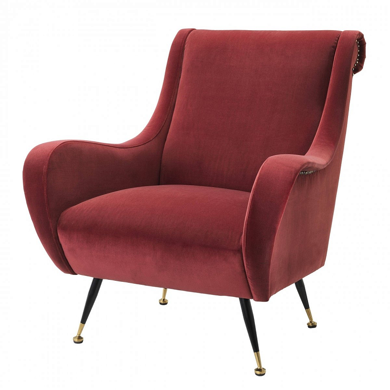 Кресло Eichholtz Chair Giardino Wine Red Красный Черный Латунь Кресло Eichholtz Chair Giardino Wine Red Красный Черный Латунь в Саратове | Loft Concept