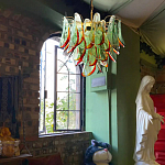 Люстра стеклянная с зелеными лепестками Green Leaf Fall варинант исполнения - 5 | Loft Concept в Саратове