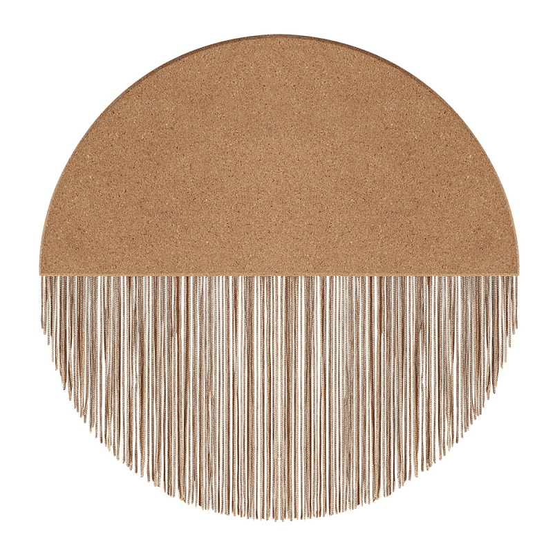 Бра круглое натуральная пробка с бахромой Natural Cork Бежевый в Саратове | Loft Concept 