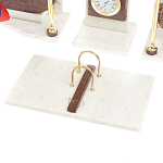 Настольный письменный набор из мрамора и лемезита с гербом и флагом России Marble Accessory варинант исполнения - 4 | Loft Concept в Саратове