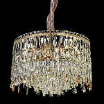 Люстра круглая с хрустальными подвесками на золотистом каркасе Roul Crystal Light варинант исполнения - 1 | Loft Concept в Саратове