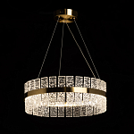 Люстра круглая золотого цвета с прозрачными рельефными стеклянными вставками Textured Glass Chandelier варинант исполнения - 3 | Loft Concept в Саратове