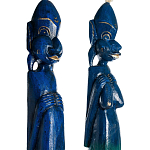 Комплект из 2-х деревянных статуэток Asmat Tall Statuettes Blue варинант исполнения - 3 | Loft Concept в Саратове