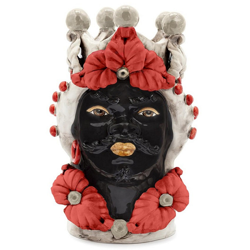 Ваза Vase Moro Man Eve Red Черный Бежевый Красный Ваза Vase Moro Man Eve Red Черный Бежевый Красный в Саратове | Loft Concept
