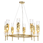 Люстра подвесная круглая с 8-ю цилиндрическими плафонами из стекла LIAISON варинант исполнения - 4 | Loft Concept в Саратове